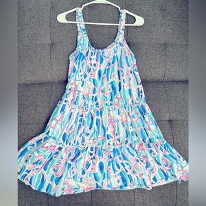 Lilly Pulitzer Loro Pink Blue Dress